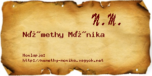 Némethy Mónika névjegykártya